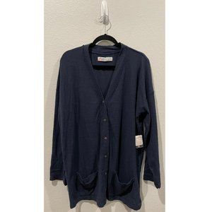 FP BEACH Take a Walk Navy Blue Cardigan